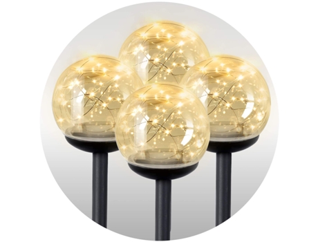 Luminária Solar, Esfera Transparente, 4 Peças. Ilúmen Ls 103 Ilumen