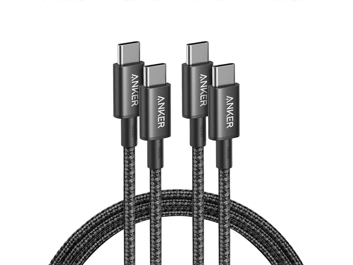 Cabo Usb c para Usb c, Pacote com 2 Unidades, 1,8 M, 100 W, Carregamento Rápido para Laptops da Série 2020 AQUAFORGE