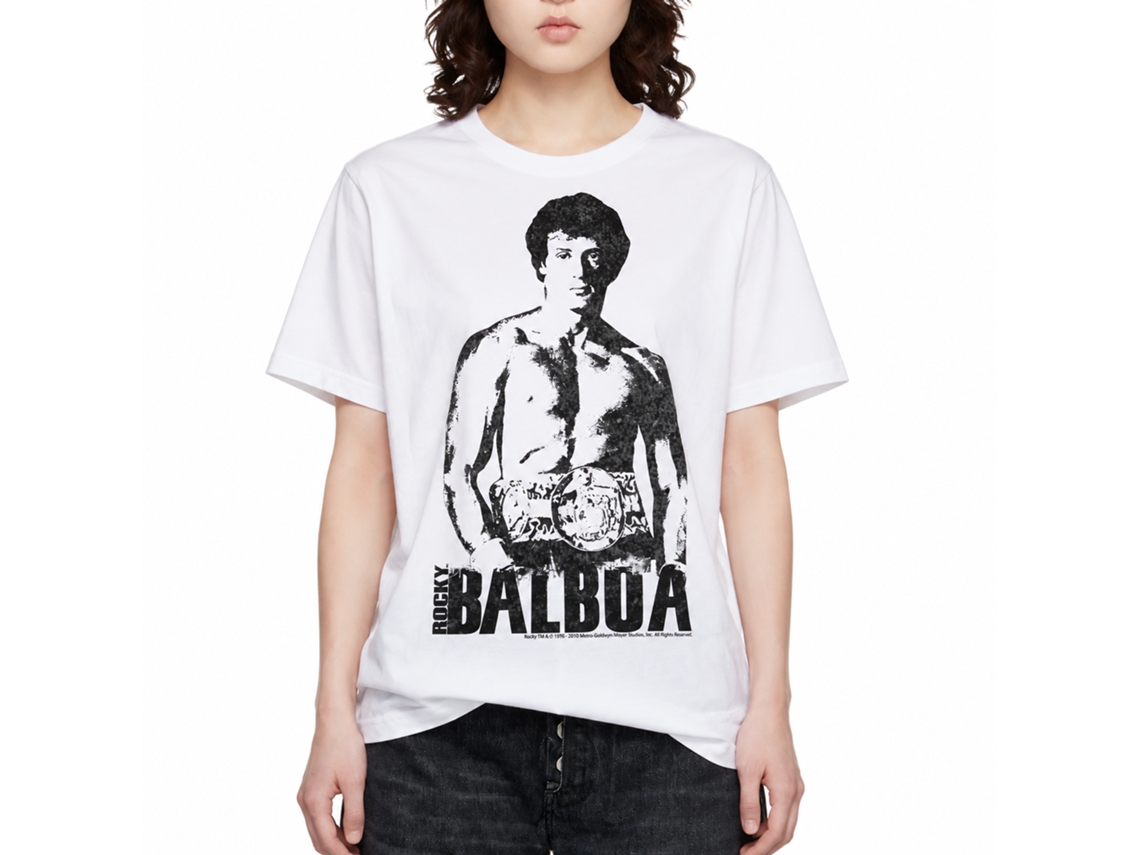 Rockinstone Rocky Movie Towering Over White Adult T-shirt Size:xxxl