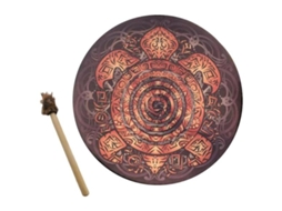 Tambor Xamânico Vegetariano Para Cura Sonora, Artesanal Com Totem Em Formato De Tartaruga Aquaforge