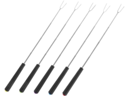 Conjunto De 5 Garfos Para Churrasco Gleavi Em Aço Inoxidável Com Cabos Coloridos, Ideais Para Assar Salsichas E