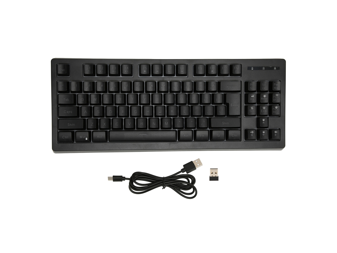 Aetheria teclado Sem Fio 2.4g 87 Teclas Rgb Retroiluminado Bateria 1800mah para Escritório Preto