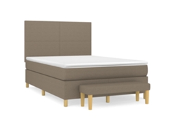 Box Spring Bed, Box Spring Beds Vidaxl Cinzento-acastanhado Tecido (140 X 200 Cm)
