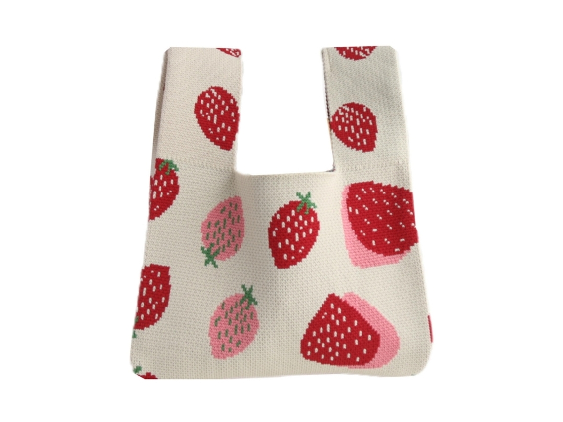 Bolsa de Crochê Feminina Estilo Sacola, Pequena e Tricotada AQUAFORGE