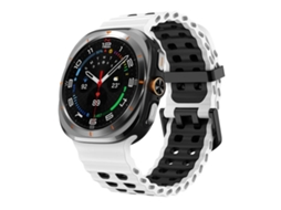 Bracelete Silicone Ocean com Furos Duplos e Fivela Preta em Branco e Preto para Samsung Galaxy Watch Ultra XIAOMOYU (47mm)