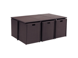 Conjunto de Jardim CONCEPT U Florida (Castanho e Branco - Metal - 166x110x73 cm)