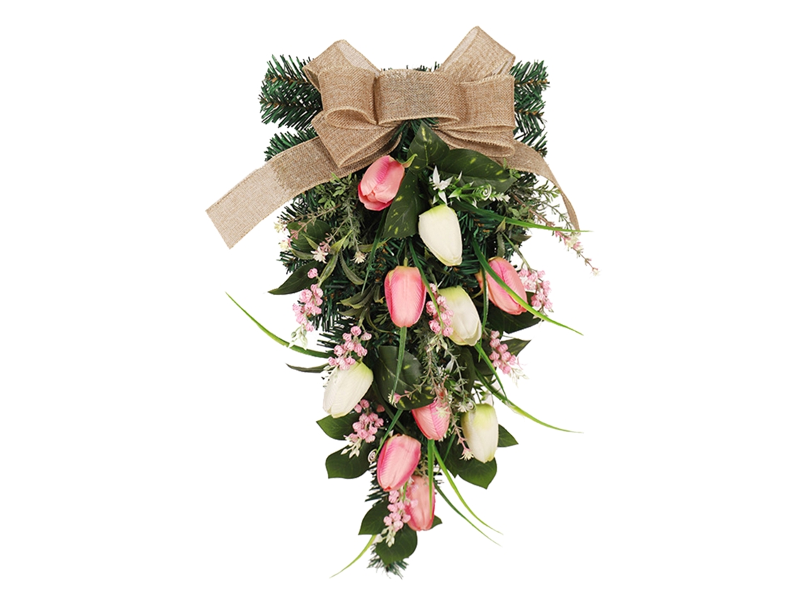 Coroa artificial em forma de lágrima para porta decoração de casa simulação hanging wreath