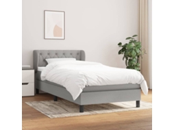 Cama com molas/colchão 80x200 cm tecido cinza-claro