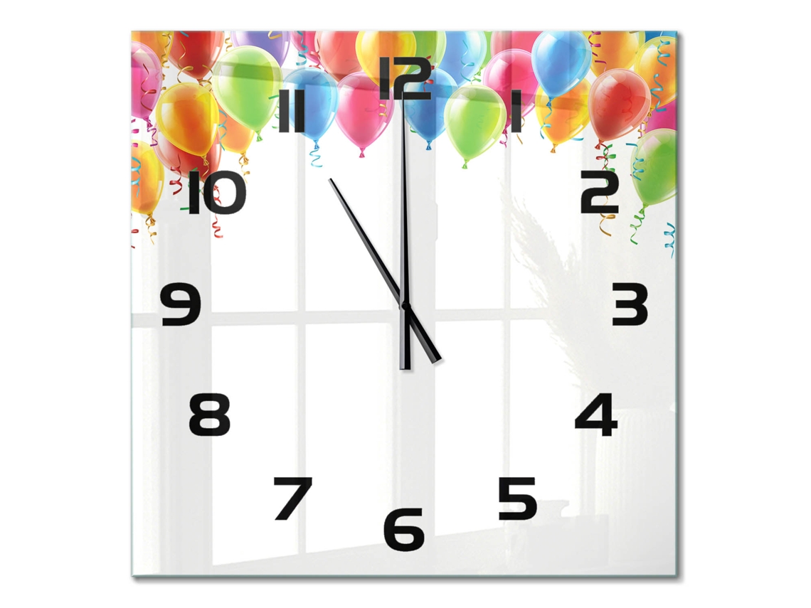 Relógio De Parede Multicor Decorativo Quadrado Espelharte (60x60 Cm)