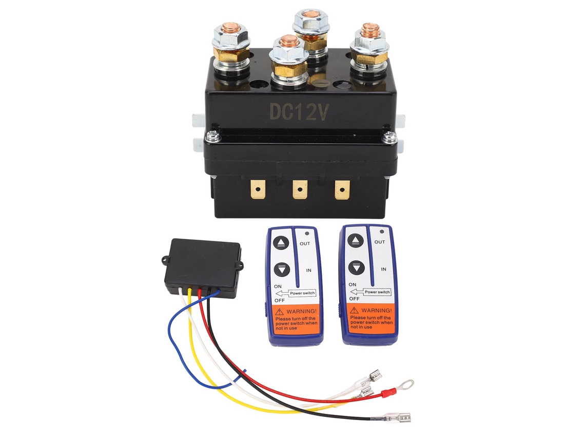 Kit de relé para guincho 12V 500A com controle remoto para quadriciclo, motosserra e cortador de grama.