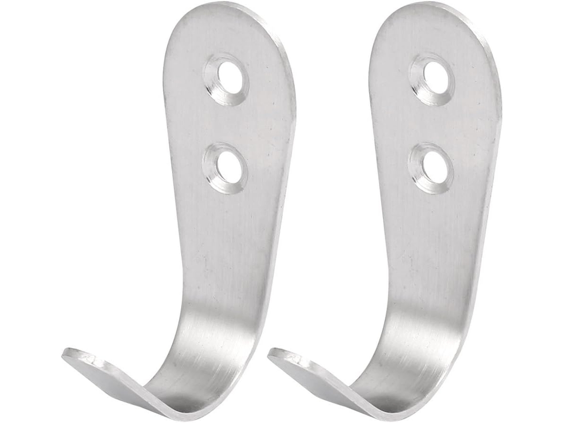 Cabide de Parede em Aço Inoxidável com Gancho Único, 68 mm x 25 mm x 42 mm, 2 Peças CHABERLU