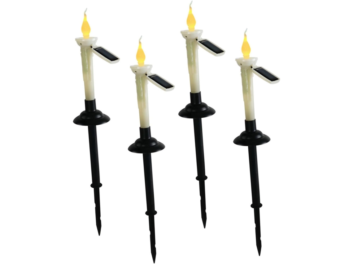 Conjunto de 4 Luminárias Solares de Led Decorativas para Jardim, Ideais para Pátios e Passarelas Simuladas SFUSHOS