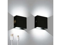 Luminária De Parede Led, Em Alumínio, Recarregável, Usb, Para Quarto, Corredor, Escadas, Sala Ou Casa De Banho