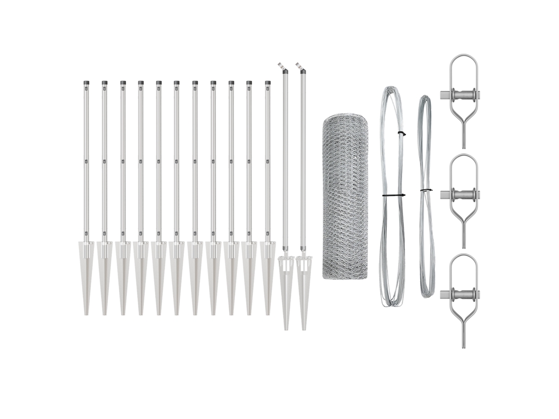 Conjunto 1 Cerca Externa Vidaxl Prateado Aço (25 X 1 M)