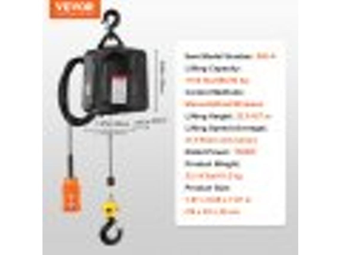 VEVOR Guincho Elétrico Portátil 3 em 1 de 1100 Libras com Fio/Controle Remoto Sem Fio