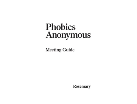 Livro Phobics Anonymous Meeting Guide De Hartman, Rosemary Et Al. (inglês)