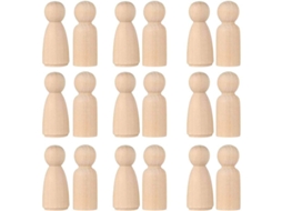 Boneco de Pino de Madeira, 20 Peças Bonecos Homens e Mulheres para Artesanato Diy Criativo Infantil
