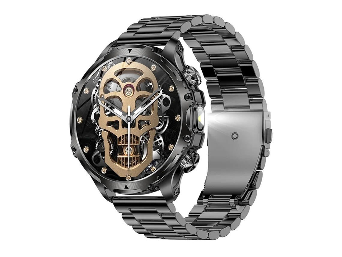Smartwatch Ak75 Lanterna Bluetooth Chamadas Bateria de Longa Duração para Uso Externo Bestvite (preto)