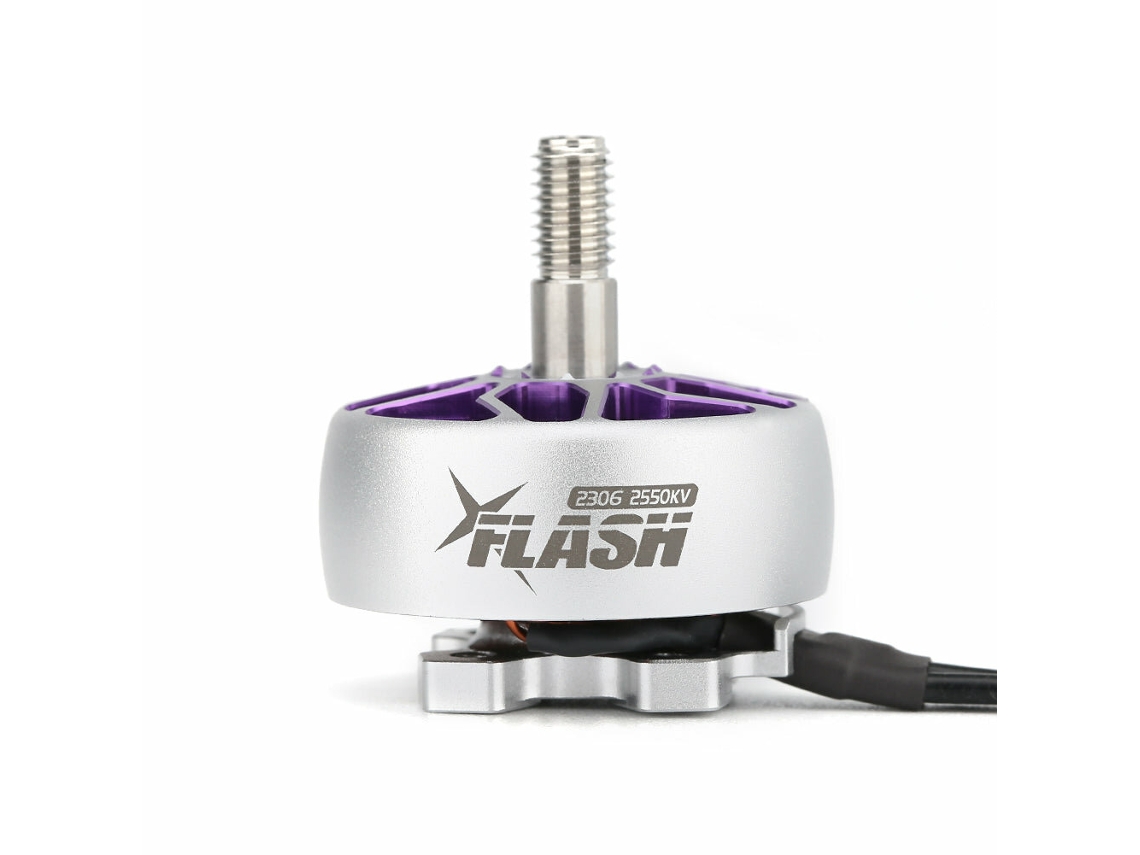 Motor Brushless Unibell Flash 2306 1750kv 6s / 2550kv 4s Cinzento e Roxo para Drones Rc Freestyle e Corridas Fpv. MDUG