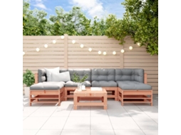 Vidaxl 7 Pcs Conjunto Lounge De Jardim Madeira De Douglas Maciça