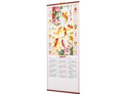 Calendário De Parede De 2025 Em Imitação De Rattan, Grande Calendário Mensal Chinês Para Casa E Escritório, Impressão Gokoco