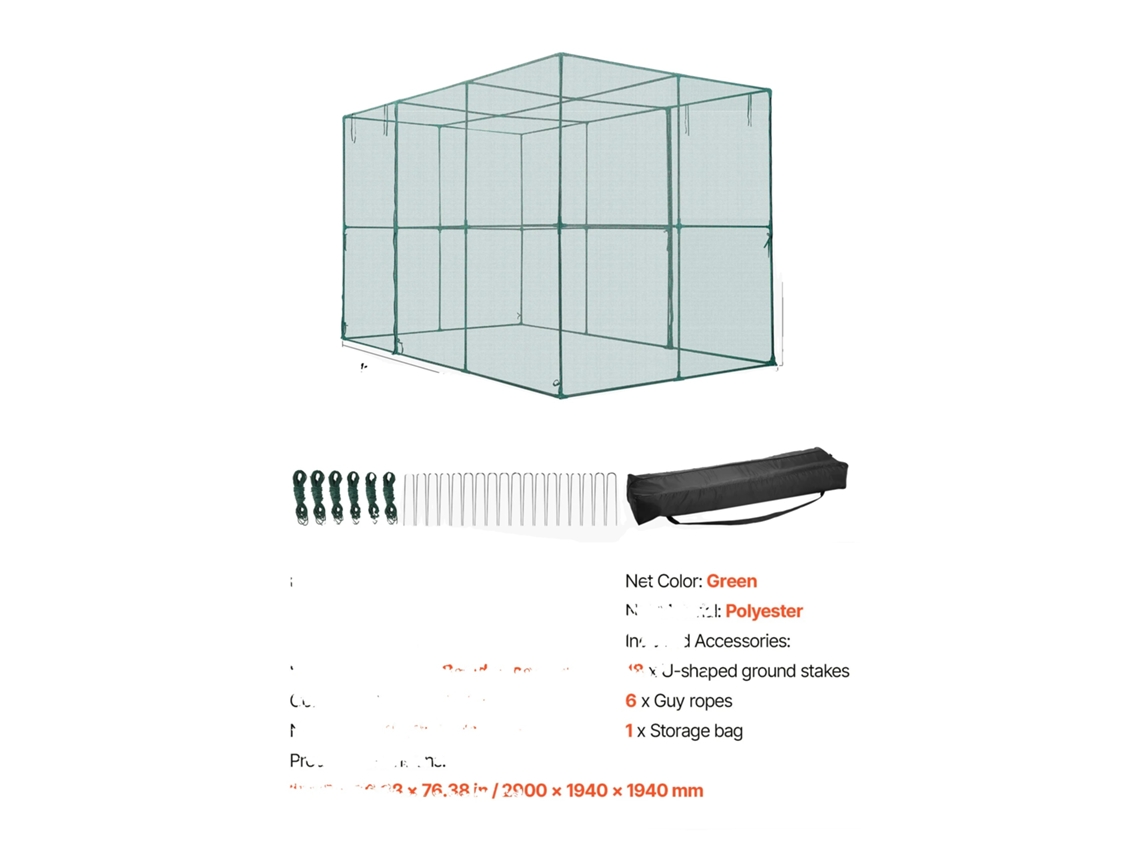 Cerca De Cultivo, Resistente Ao Vento, Fácil De Instalar, 120x78x78polegadas