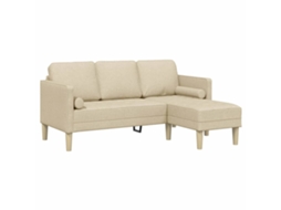 Maison Exclusive - Conjunto De Sofás Com Almofada Creme Poliéster