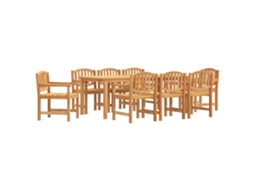 Maison Exclusive - 9 Pcs Conjunto De Jantar Para Jardim Madeira De Teca Maciça