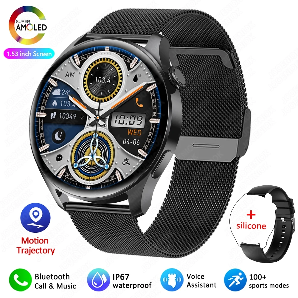 (mercado Negro) Smartwatch, 1,53 Polegadas, Chamadas Bluetooth E Monitoramento De Frequência Cardíaca.