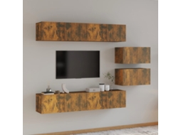 Tv Cabinet Set, Tv Cabinet Sets Vidaxl Marrom Madeira Processada (n/a)
