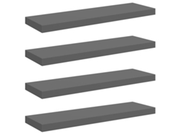 Prateleiras de Parede MAISON EXCLUSIVE Suspensas 4 Pcs 80x23,5x3,8cm em MDF Cinza