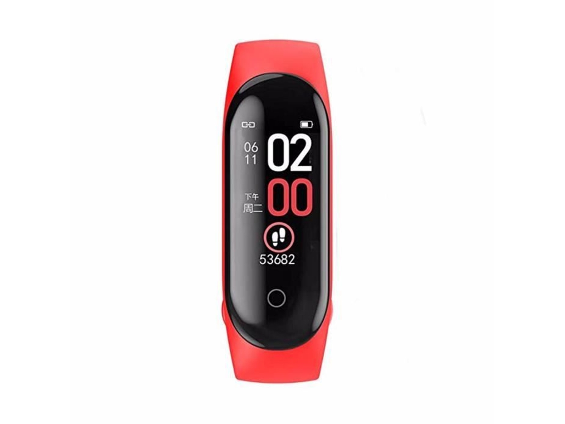 Red Sport Smartwatch M4 Relógio Esportivo À Prova D'Água Pulseira Inteligente Pressão de Atividade de Frequência Cardíaca