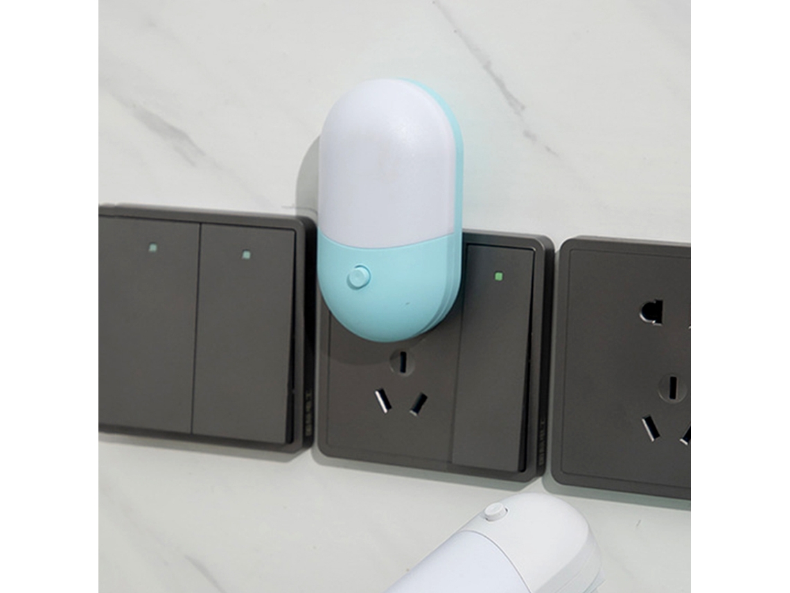 (azul) Mini Luz Noturna Led Com Interruptor Para Proteger Seus Olhos.