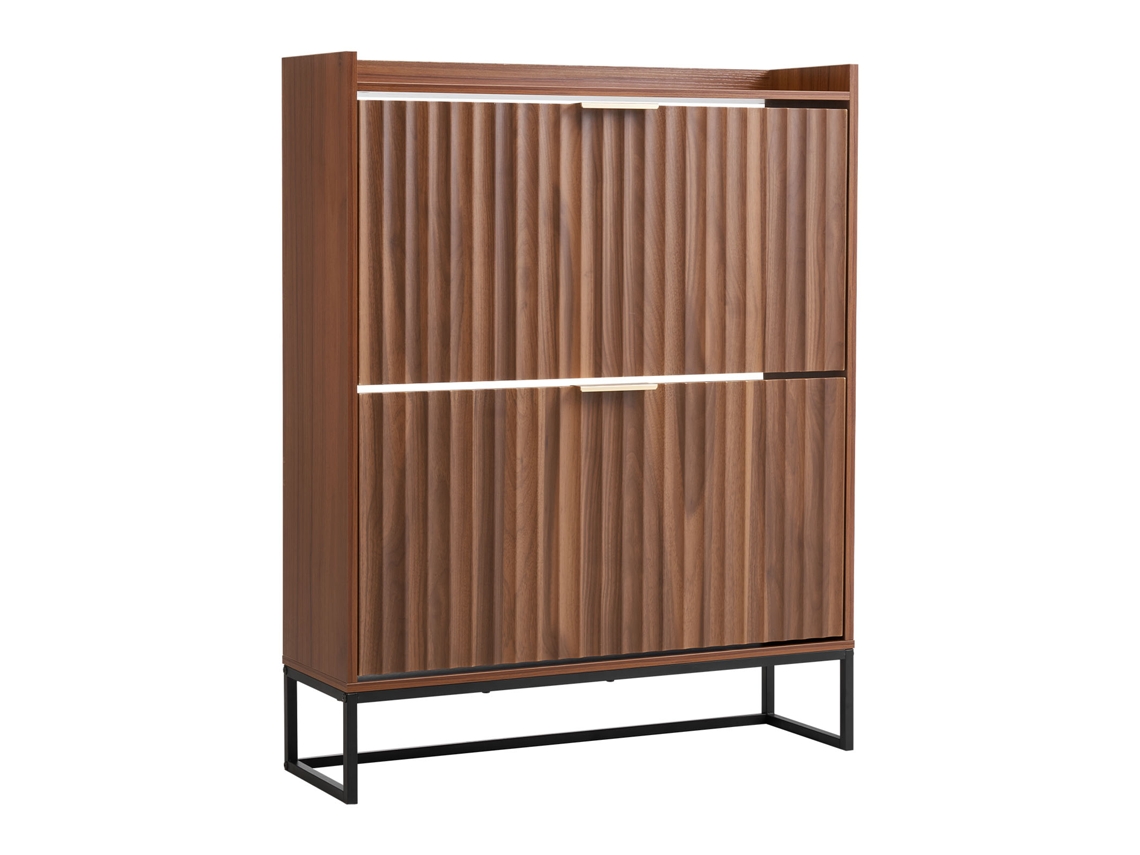 Sapateira Vevor Com 2 Portas Para Corredor E Sala De Estar, Cor Nogueira, 80 X 24 X 100 Cm
