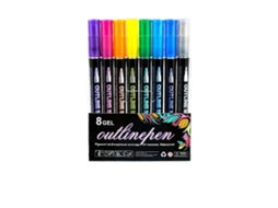 Caneta Mágica com Glitter em 8 Cores em Gel Metálica para Contorno, Ideal para Álbuns de Recortes e Kits de Artesanato de Páscoa AQUAFORGE