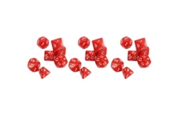 Kit De Dados Poliédricos Com 21 Peças À Prova D'água Seguro Prático Para Jogos De Mesa Vermelho