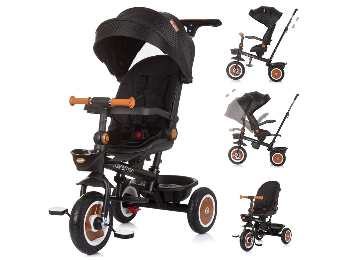 Triciclo Com Assento Giratório Marathon Até 25 Kg De Peso Chipolino - Obsidian