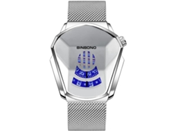 Lurelia Relógio Digital Masculino, Visor Digital, Led, Prata, Azul