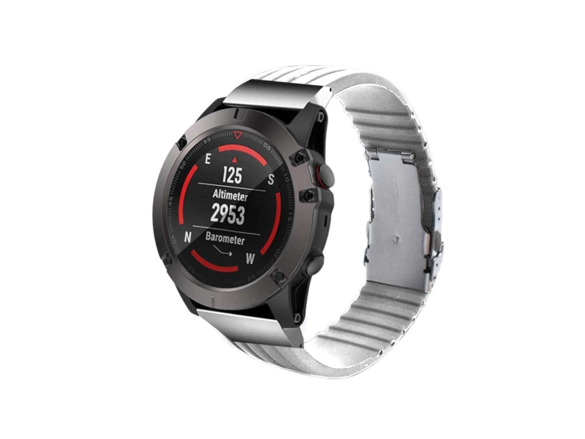 Bracelete Silicone Stripe Adaptável Garmin Fenix 5X Plus Branco