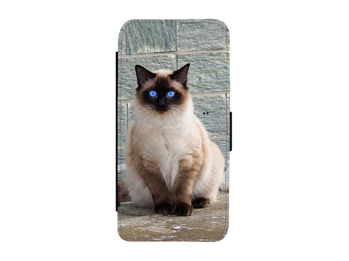 Capa Flip Para Iphone 17 Com Estampa De Gato Siamês