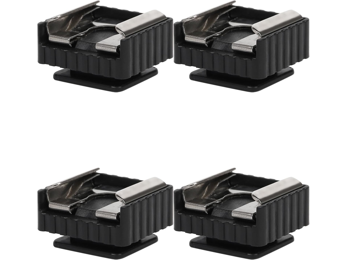 Conjunto De 4 Adaptadores De Sapata De Plástico Preto Com Rosca De 1/4".