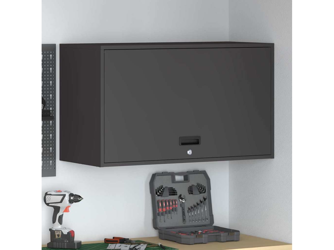 Vidaxl Armário De Parede Para Garage Preto 90 X 40 X 53 Cm