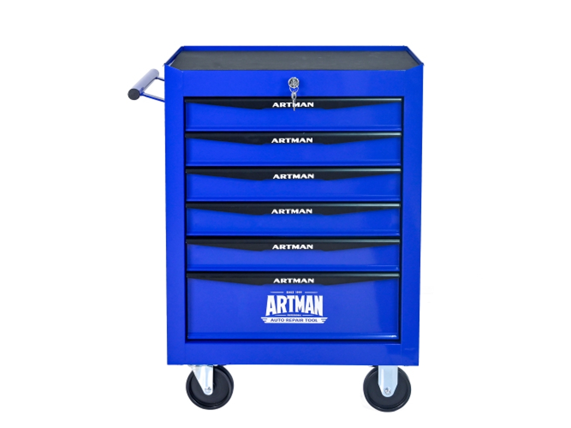 Gaveteiro De Metal 6 Gavetas Trilhos De Esferas Organizador Pretoazul Para Ferramentas Ziwei Store