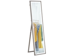 Espelho Grande De Corpo Inteiro, Espelho Retangular De Parede Ou Piso, 40 X 160 Cm Com Iluminação Led Tricolorida, Cinza Kd