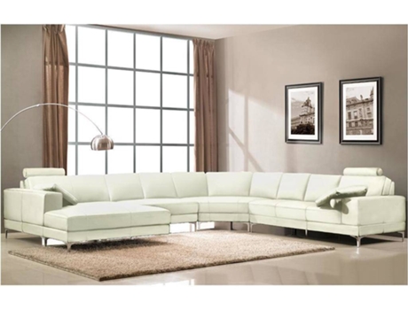 Sofá LINEA SOFA Donatello Ii (Bege - Pele - 91x384x335 cm)