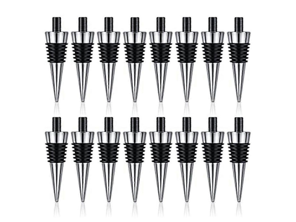 Kit de 16 Rolhos de Metal Reutilizáveis Nova LINE para Vinho com Parafusos, Prata, para Casamentos e Uso Diário
