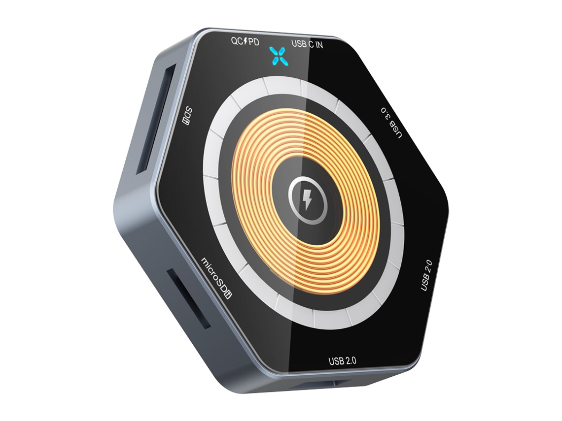 Estação De Ancoragem Bestvite Hub Multi Porta Carregamento Sem Fio Multi Conector Hub Usb De Alta Velocidade Preto