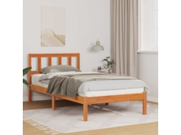 Vidaxl Estrutura da Cama com Cabeceira Marrom Cera 75 X 190 Cm