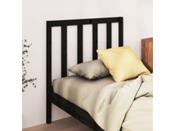 Vidaxl Cabeceira De Cama 81x4x100 Cm Pinho Maciço Preto