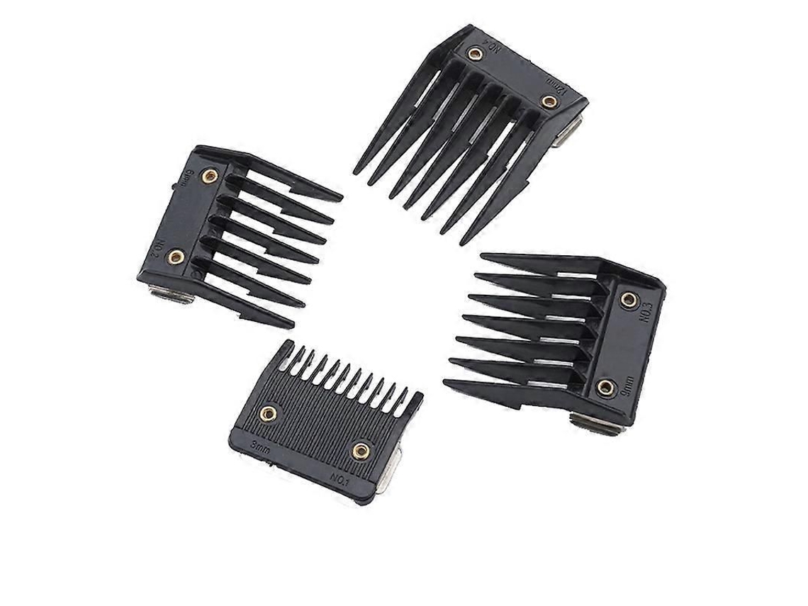 Kit de 4 Acessórios para Tijela Wahl com Guias de Corte de Metal 3mm 6mm 9mm 12mm Preto